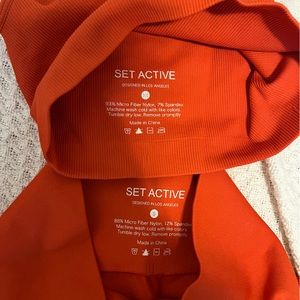 ORANGE SET ACTIVE box cut bra and matching high rise leggings